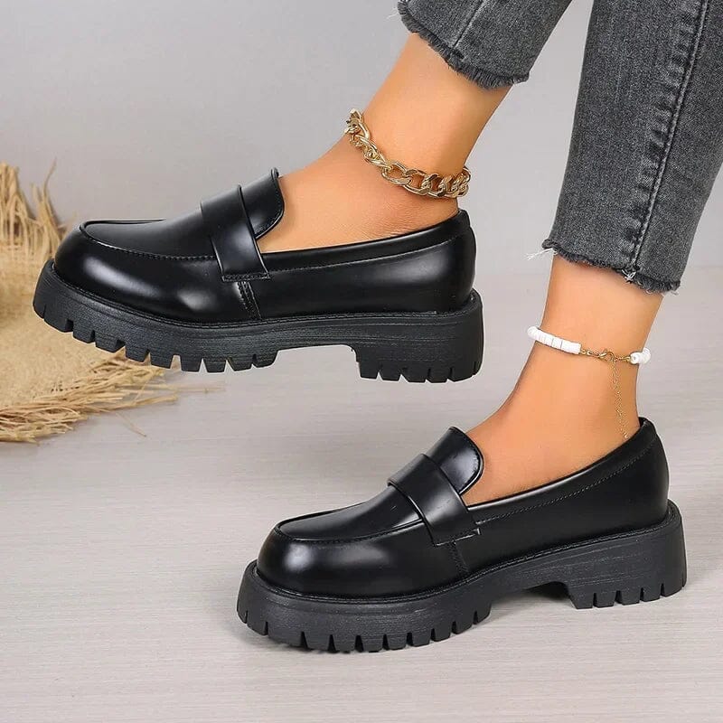 Mocassim Preto de Couro