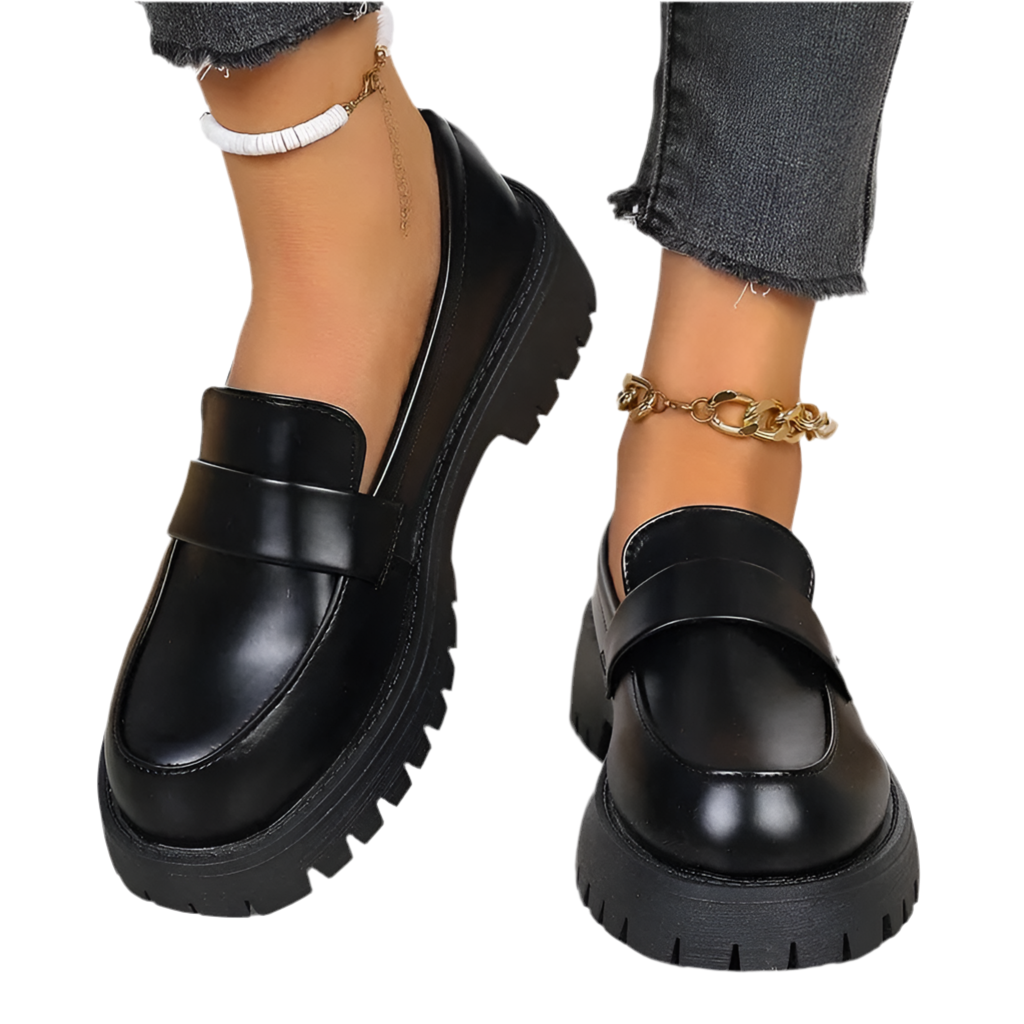 Mocassim Preto de Couro